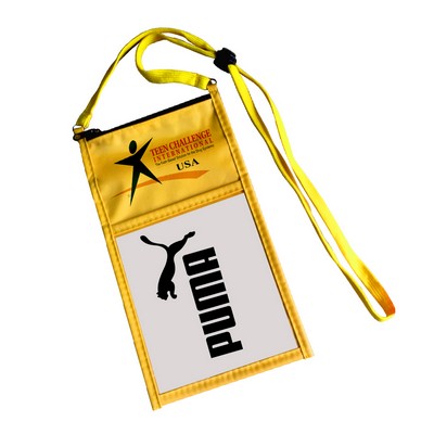 Large Double Pouch Neck Wallet