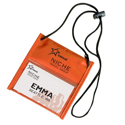 Neck Wallet with Two Pockets, Rear pen holder & Zipper